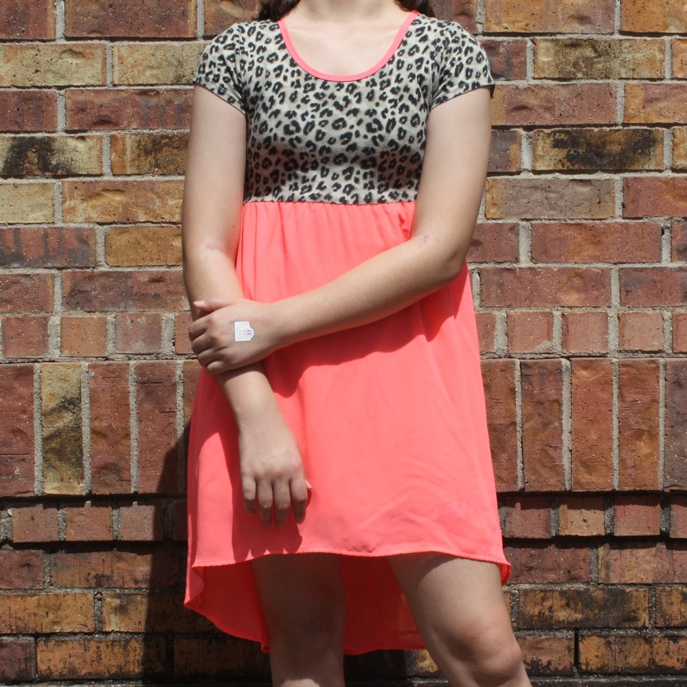 Faded Glory - Girl's Chettah Print & Pink Dress